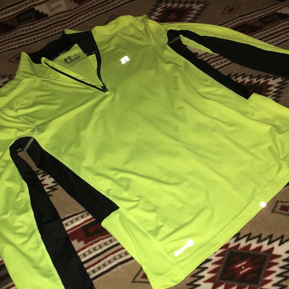 NWOT Russell Training Fit Dri Power 360 Reflective Gear chartreuse and black